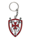 Anello portachiavi con spade incrociate dei Cavalieri Templari