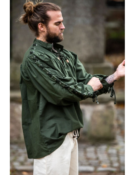 Camicia medievale Adrian con lacci,...