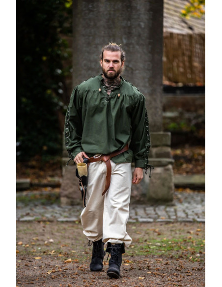 Camicia medievale Adrian con lacci,...