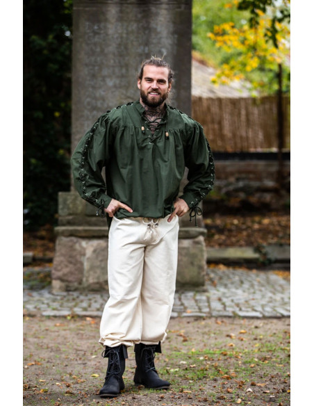 Camicia medievale Adrian con lacci,...