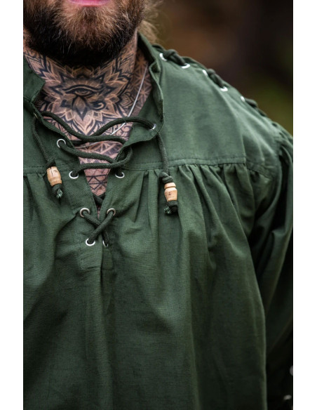 Camicia medievale Adrian con lacci,...