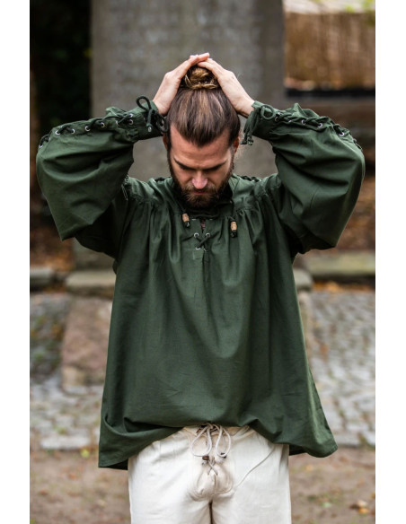 Camicia medievale Adrian con lacci,...