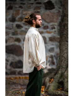 Camicia medievale modello Leopold, colore bianco naturale