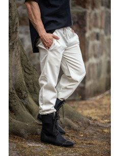 Colore NATURALE Pantalone medievale unisex con elastico...