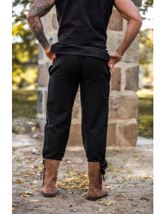 Pantaloni medievali Joren taglio dritto, colore nero 2