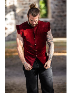 Gilet rinascimentale foderato modello Heinrich, colore rosso