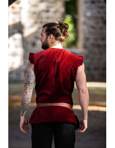 Gilet rinascimentale foderato modello Heinrich, colore rosso 2