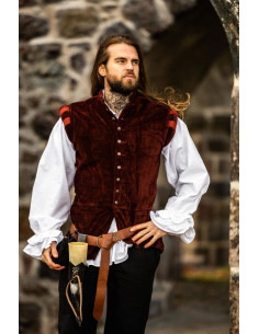 Gilet rinascimentale modello Pierre, colore rosso