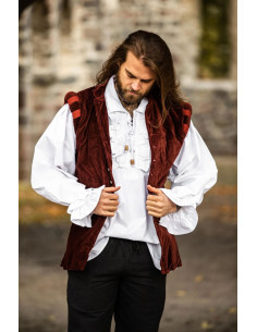 Gilet rinascimentale modello Pierre, colore rosso 2