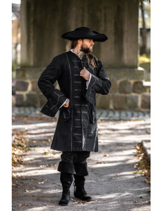 Cappotto pirata nero modello Edward