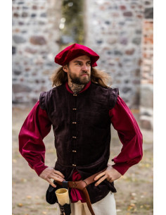 Parlota rinascimentale rosso in cotone, modello Kurt 2