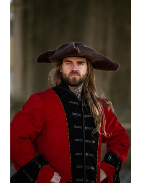 Tricorno da pirata Hugo in lana, marrone