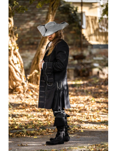 Tricorno da pirata Hugo in lana, grigio