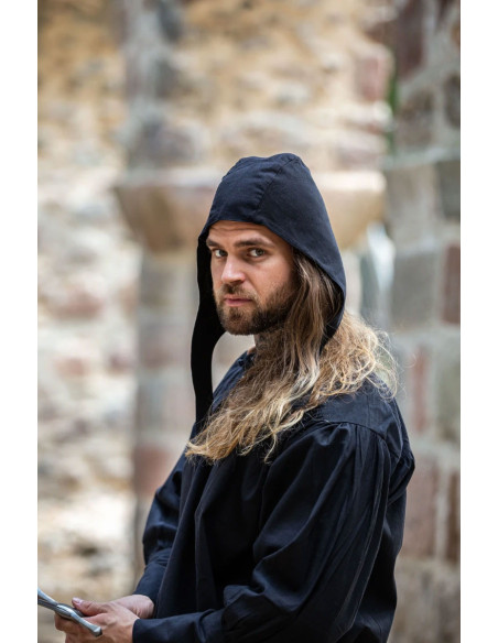 Crêpe contadino di cotone, colore nero