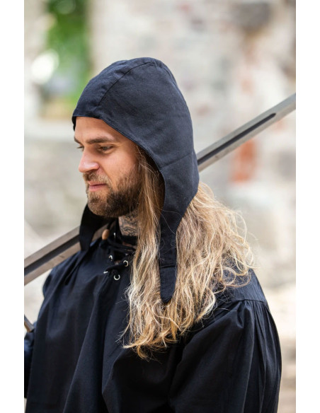 Crêpe contadino di cotone, colore nero