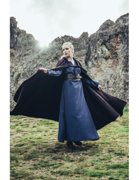 Mantella medievale in lana marrone...