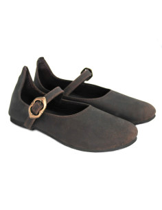 Scarpe medievali marroni da donna, Rieke 2
