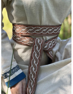 Cintura vichinga modello Elina, in cotone marrone