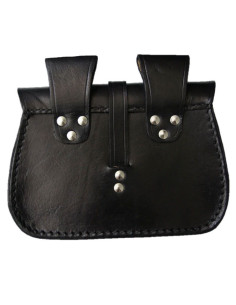 Borsa in pelle nera con design celtico 2