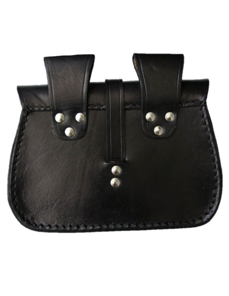 Borsa in pelle nera con design celtico