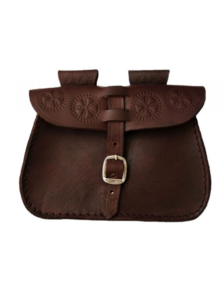 Borsa in pelle nera con design a stella