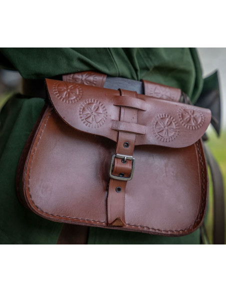 Borsa in pelle nera con design a stella