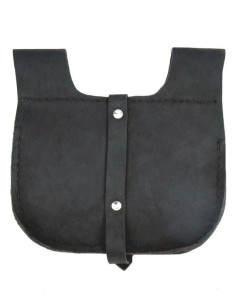 Borsa medievale in pelle nera modello Udo 2
