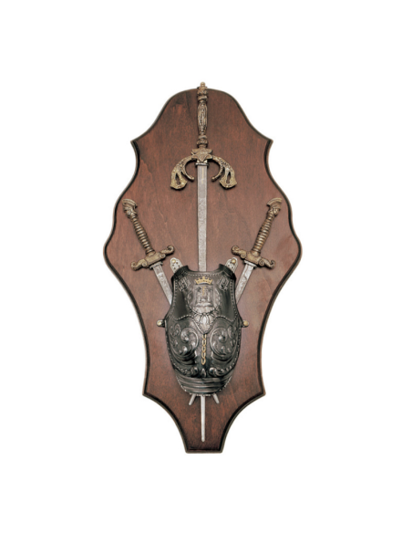 Panoplia medievale con spada nera, 2...