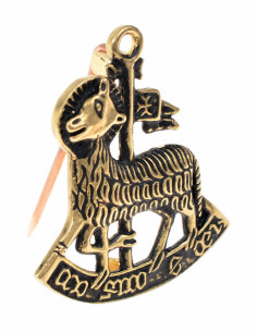 Spilla Agnus Dei pellegrino in bronzo