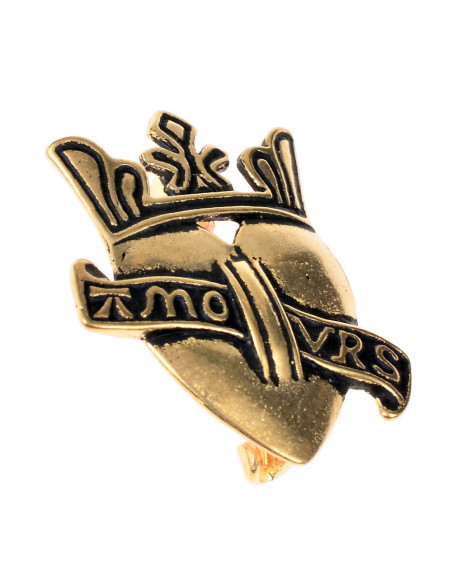 Spilla in bronzo Cuore Pellegrino con...