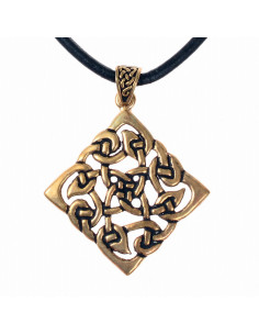 Ciondolo rombo celtico tipo Charm Karo, in bronzo