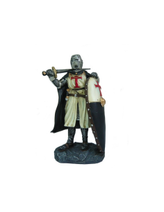 Cavaliere Templare in miniatura con scudo e spada (22 cm.)