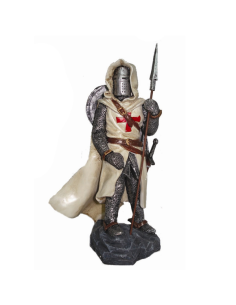 Cavaliere Templare in miniatura con lancia (22 cm.)
