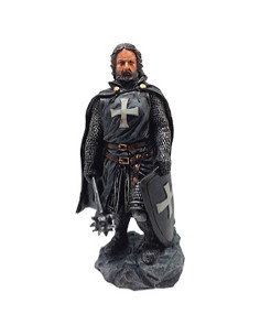 Cavaliere Templare in miniatura con mazza e scudo (22 cm.)