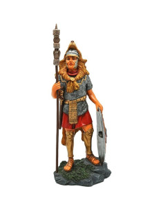 Cavaliere romano in miniatura con aquila stendardo e...