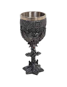 Calice medievale Fantasy Doccioni e Croci (18 cm.)