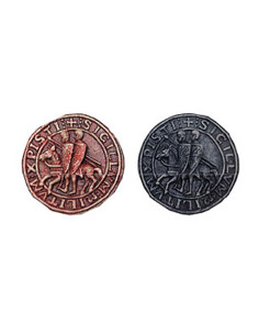 Set di 12 magneti con sigillo dei Cavalieri Templari
