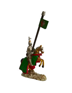 Cavaliere medioevale in miniatura con stendardo Aquila...