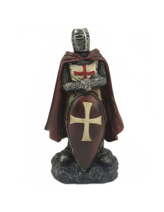 Cavaliere Templare in miniatura con scudo rosso (12 cm.)