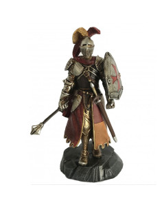 Cavaliere Templare in miniatura con mazza e scudo (12 cm.)