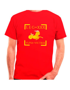 T-shirt Roman Legion XXX Ulpia Victrix di colore rosso, maniche corte