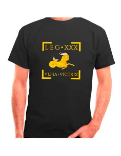 T-shirt Roman Legion XXX Ulpia Victrix nera, maniche corte