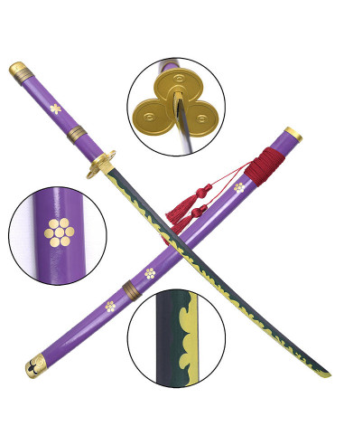 Katana decorativa lilla Enma da Zoro, One Piece (97 cm.)