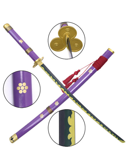 Katana decorativa lilla Enma da Zoro,... Katana decorativa lilla Enma da Zoro,...