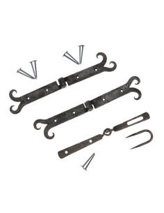 Set di 2 cerniere medievali con chiusura forgiata