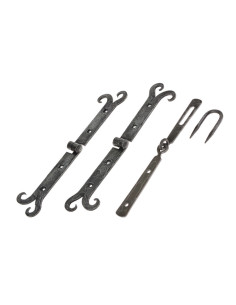 Set di 2 cerniere medievali con chiusura forgiata 2