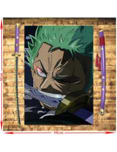 Lilla Katana Pack Zoro Roronoa Enma + Stendardo, One Piece