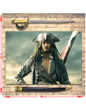 Pacchetto Spada Pirati dei Caraibi Jack Sparrow + Stendardo