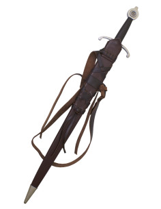 Fodero in legno rivestito in pelle spada a una mano (80,5... 2