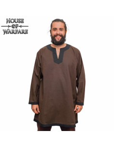 Tunica classica nordica e medievale in cotone marrone
